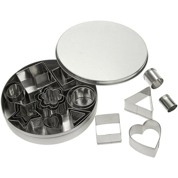 24Pcs/Set Stainless Steel Biscuit Cookie Cutters Pudding Cake Baking Mould Tools 
